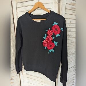 red rose embroidered long sleeve